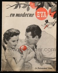 5d304 LADY EVE die-cut Danish program 1946 Preston Sturges, Barbara Stanwyck, Fonda, different!