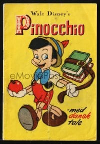 5d334 PINOCCHIO Danish program 1950 Disney classic cartoon about a wooden boy who wants to be real!