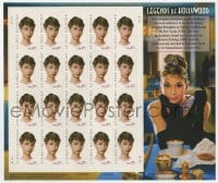 5d037 AUDREY HEPBURN Legends of Hollywood stamp sheet 2002 contains 20 uncut postage stamps!