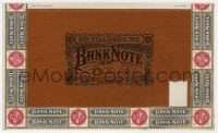 5d160 BANK NOTE 6x10 cigar box label 1910s full value logo over woodgrain background!
