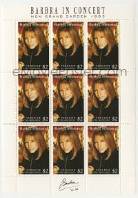 5d038 BARBRA STREISAND uncut stamp sheet 1993 Barbra in Concert at MGM Grand Garden, 9 stamps!