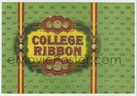 5d171 COLLEGE RIBBON 6x9 cigar box label 1920s cool logo artwork with embossed gold foil!