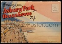 5d020 GREETINGS FROM ASBURY PARK & OCEAN GROVE N.J. 4x6 postcard booklet 1938 fold-out w/landmarks!