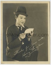 5d004 HARRY LANGDON 8x10 fan photo 1927 great portrait of the comedian with facsimile signature!