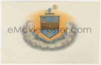 5d186 KANSAS CITY CLUB 6x9 cigar box label 1910s cool embossed logo with gold foil outline!