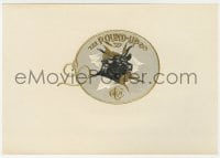 5d199 ROUND-UP 6x9 cigar box label 1890s cool bull logo artwork with embossed gold foil outlines!