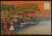 5d030 SANTA CATALINA ISLAND 4x6 postcard booklet 1940s cool fold-out w/landmarks pictured, 12 cards!