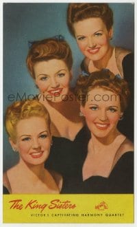 5d140 KING SISTERS RCA 4x6 postcard 1940s great portrait of Victor's captivating harmony quartet!