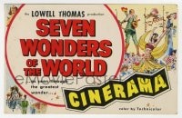 5d152 SEVEN WONDERS OF THE WORLD 4x6 postcard 1956 art for the Lowell Thomas Cinerama movie!