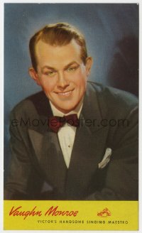 5d156 VAUGHN MONROE RCA 4x6 postcard 1940s great portrait of Victor's handsome singing maestro!