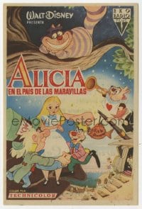 5d407 ALICE IN WONDERLAND Spanish herald 1954 Walt Disney Lewis Carroll classic, different art!