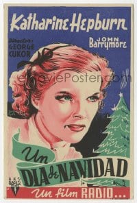 5d435 BILL OF DIVORCEMENT Spanish herald R1944 Jose Maria art of Katherine Hepburn in her first!
