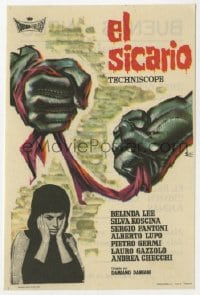 5d445 BLOOD FEUD Spanish herald 1963 Belinda Lee & different Carlos Escobar art of strangler's hands!