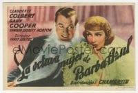 5d451 BLUEBEARD'S EIGHTH WIFE horizontal style Spanish herald 1942 Claudette Colbert & Gary Cooper!