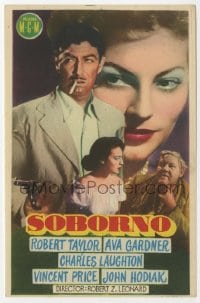 5d458 BRIBE Spanish herald 1951 Robert Taylor, sexy Ava Gardner, Charles Laughton, different!