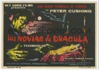 5d459 BRIDES OF DRACULA Spanish herald 1961 Terence Fisher, Hammer, cool different vampire art!