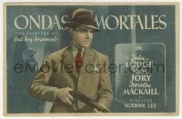 5d467 BULLDOG DRUMMOND AT BAY horizontal Spanish herald 1937 c/u of detective John Lodge with gun!