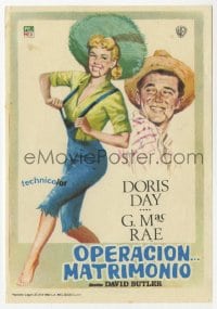 5d469 BY THE LIGHT OF THE SILVERY MOON Spanish herald 1953 great art of Doris Day & Gordon McRae!
