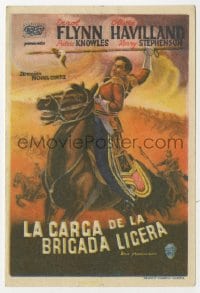 5d488 CHARGE OF THE LIGHT BRIGADE Spanish herald 1947 great different art of Errol Flynn on horse!