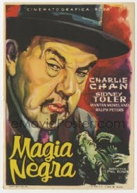 5d489 CHARLIE CHAN IN BLACK MAGIC Spanish herald 1960 different art of Asian detective Sidney Toler!
