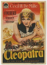 5d495 CLEOPATRA Spanish herald R1952 Claudette Colbert as Princess of the Nile, Cecil B. DeMille