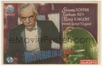 5d497 CLIMAX Spanish herald 1948 different close up of creepy Boris Karloff in tuxedo!