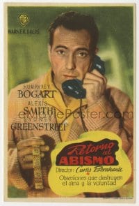 5d503 CONFLICT Spanish herald 1947 different image of Humphrey Bogart on phone with bracelet!