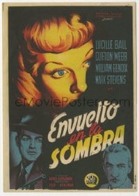 5d518 DARK CORNER Spanish herald 1947 cool different film noir art of Lucille Ball, Webb & Stevens!