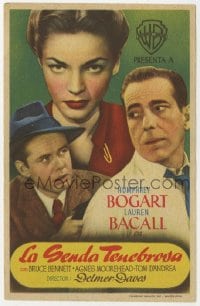 5d519 DARK PASSAGE Spanish herald 1949 different image of Humphrey Bogart & sexy Lauren Bacall!