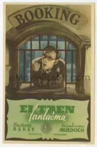 5d587 GHOST TRAIN Spanish herald 1941 great image of Arthur Askey in haunted train ticket booth!