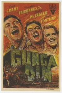5d606 GUNGA DIN Spanish herald 1948 art of Cary Grant, Douglas Fairbanks Jr. & Victor McLaglen!