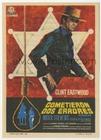 5d608 HANG 'EM HIGH Spanish herald 1968 cool different art of Clint Eastwood & noose by Mac Gomez!