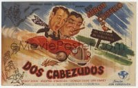 5d615 HERE COME THE CO-EDS Spanish herald 1945 wacky art of Bud Abbott & Lou Costello in car!