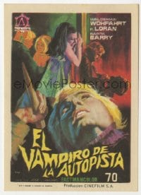 5d620 HORRIBLE SEXY VAMPIRE Spanish herald 1972 El Vampiro de la Autopista, different Jano art!