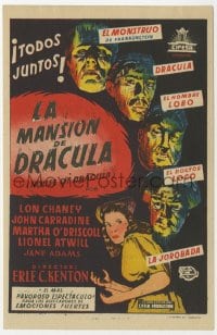 5d624 HOUSE OF DRACULA Spanish herald 1948 great art of classic monsters, Dracula & Frankenstein!