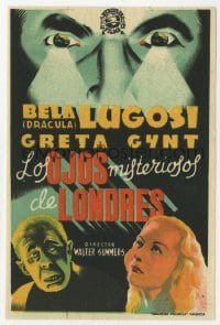 5d634 HUMAN MONSTER Spanish herald R1940s completely different art of Bela Lugosi, Edgar Wallace!