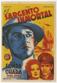 5d640 IMMORTAL SERGEANT Spanish herald 1943 different Soligo art of Henry Fonda & Maureen O'Hara!