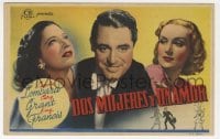 5d641 IN NAME ONLY Spanish herald R1940s Cary Grant between beautiful Carole Lombard & Kay Francis!