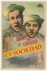 5d644 IN SOCIETY Spanish herald R1950s great different image of Bud Abbott & Lou Costello!