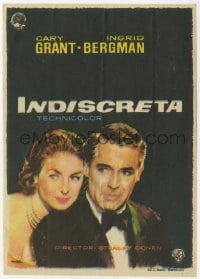 5d645 INDISCREET Spanish herald 1958 great Mac art of Cary Grant & Ingrid Bergman, Stanley Donen