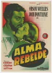 5d657 JANE EYRE Spanish herald 1946 Soligo art of Orson Welles as Rochester & Joan Fontaine!