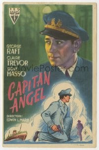 5d661 JOHNNY ANGEL Spanish herald 1945 George Raft over art of ship in New Orleans, different!