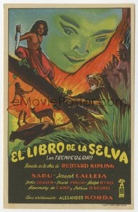 5d665 JUNGLE BOOK 1pg Spanish herald 1946 Zoltan Korda, Sabu, Rudyard Kipling, cool different art!