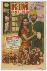 5d673 KIM Spanish herald 1951 Errol Flynn, Dean Stockwell & Luez in mystic India, Rudyard Kipling