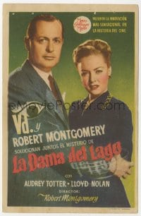 5d686 LADY IN THE LAKE Spanish herald 1947 different image of Robert Montgomery & Audrey Totter!