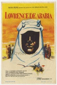 5d691 LAWRENCE OF ARABIA Spanish herald 1964 David Lean classic, Peter O'Toole silhouette art!