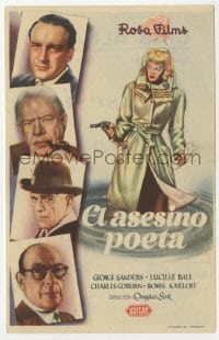 5d710 LURED Spanish herald 1949 Lucille Ball w/gun, Boris Karloff, Charles Coburn, George Sanders