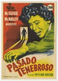 5d715 MAKE HASTE TO LIVE Spanish herald 1954 different Ramon art of scared Dorothy McGuire!