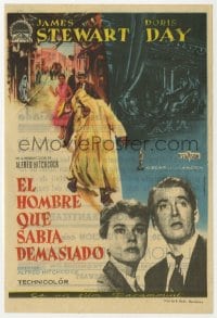 5d720 MAN WHO KNEW TOO MUCH Spanish herald 1956 Hitchcock, James Stewart, Doris Day, Albericio art!
