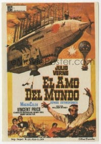 5d726 MASTER OF THE WORLD Spanish herald 1966 Jules Verne, Vincent Price, art of flying machine!